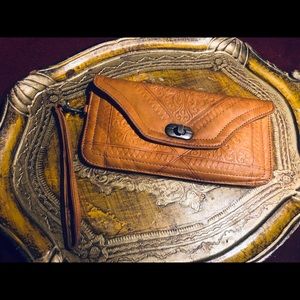 Mexican artisan leather clutch / wallet